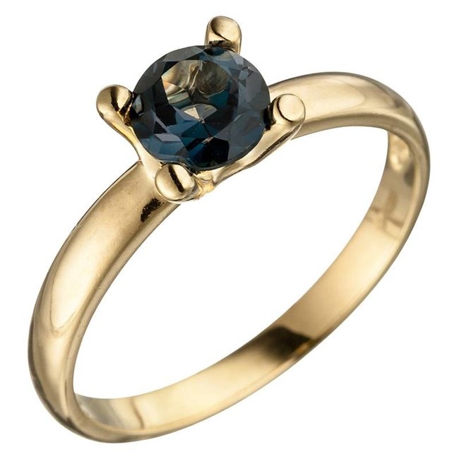 Gouden ring (585) blauwtopaas London Blue