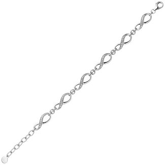 Jograbo Zilveren armband Infinity zirkonia 19 cm