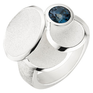 JOBO Zilveren ring  blauwtopaas London Blue