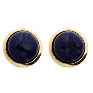 JOBO Gouden oorknopjes met blauwe lapis lazulis