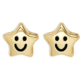 JOBO Kinder oorstekers Smiley Stars goud