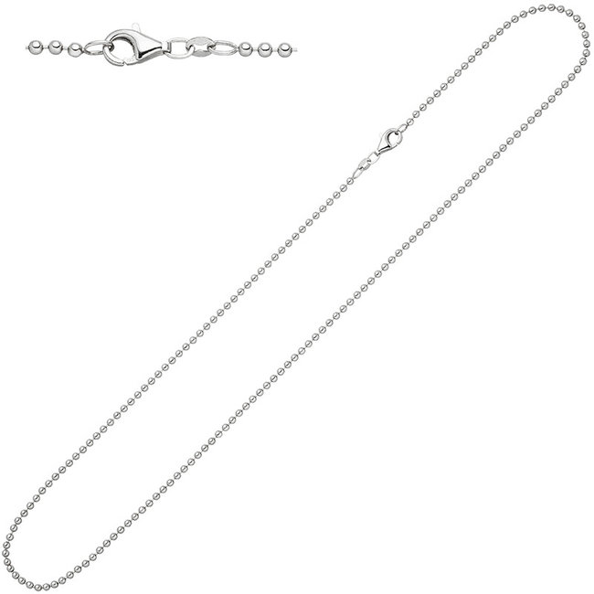 Sterling zilveren kogelketting (925) lengte 45 cm