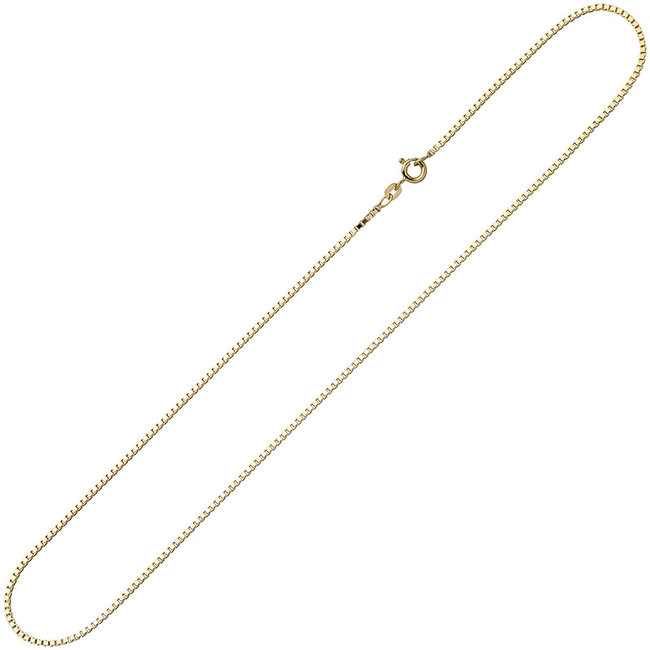 Gouden halsketting Venetiaans 8 kt. gediamanteerd lengte 40 cm diameter 1,0 mm