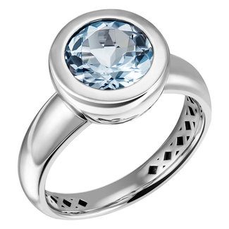 JOBO Zilveren ring met blauwtopaas