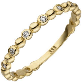 JOBO Gouden ring met 11 zirkonia's