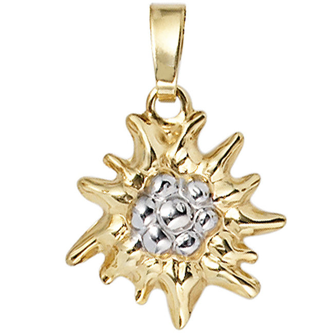 Gouden hanger Edelweiss 8 karaat