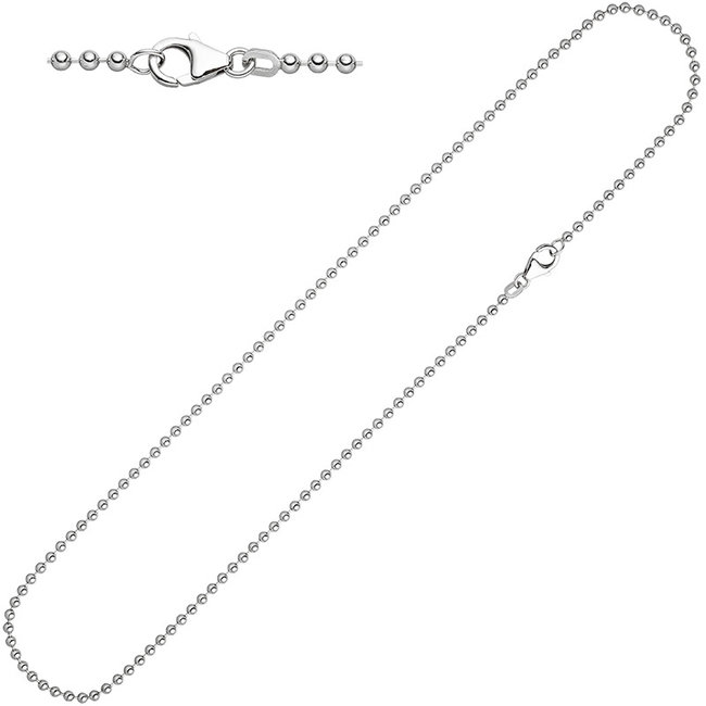 Sterling zilveren kogelketting (925) lengte 60 cm doorsnede 3 mm