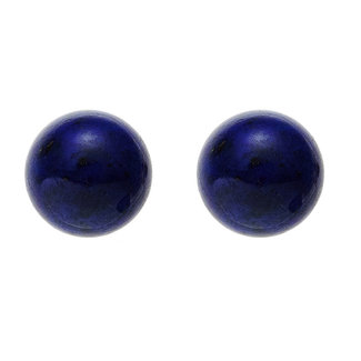 JOBO Gouden oorstekers met lapis lazuli 6 mm