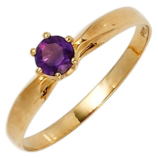 Jograbo Gouden ring met paarse amethist