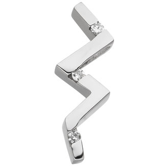 Jograbo Moderne zilveren hanger met 3 briljanten diamanten