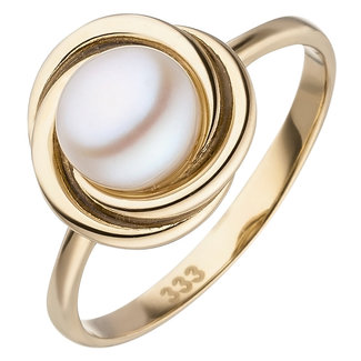 JOBO Gouden ring met zoetwaterparel
