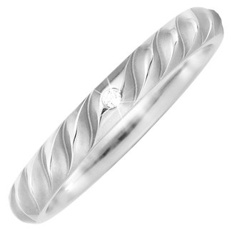 Jograbo Partner ring Waves titanium met briljant