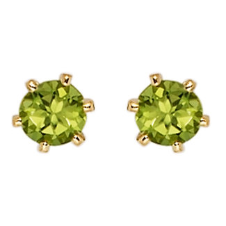 JOBO Gouden oorstekers met groene peridot ca. 4,5 mm