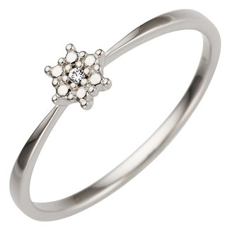 JOBO Witgoud ring ring met 1 briljant diamant