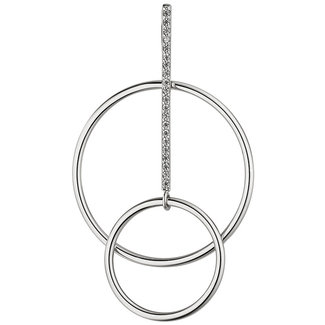 JOBO Zilveren hanger Hoops met zirkonia