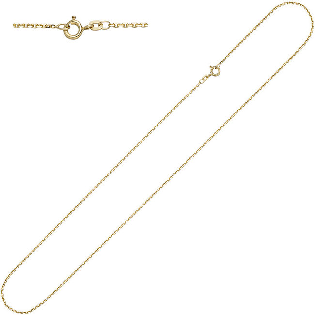 Gouden halsketting 14 kt. 585 anker gediamanteerd lengte 50 cm diam. 1,6 mm