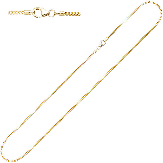 Gouden halsketting 14 kt. 585 gourmet lengte 45 cm diam. 1,2 mm