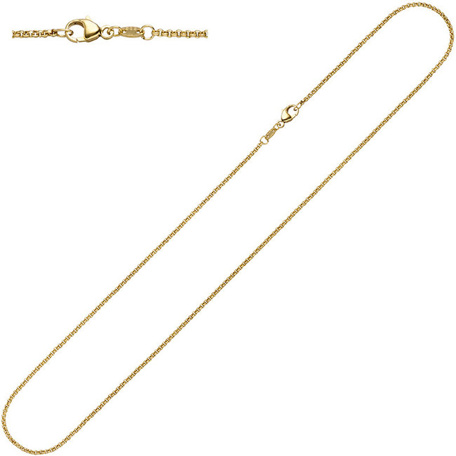 Gouden halsketting 14 kt. 585 met jasseron schakels lengte 40 cm diam. 1,5 mm