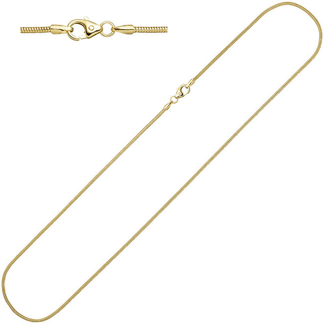 Slangenketting 8 kt. 333 goud lengte 60 cm doorsnede 1.4 mm