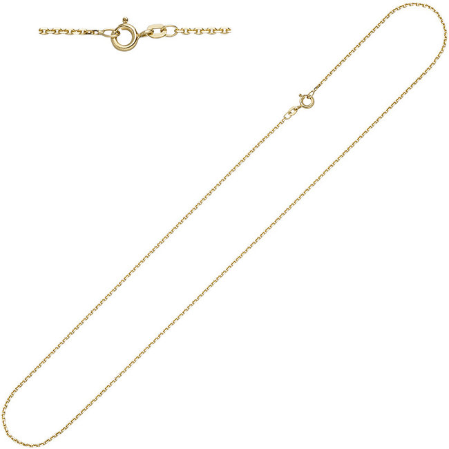 Gouden halsketting 8 kt. 333 anker gediamanteerd lengte 45 cm diam. 1.9 mm