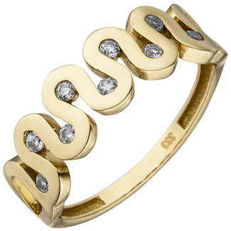 JOBO Gouden ring met 9 zirkonia's