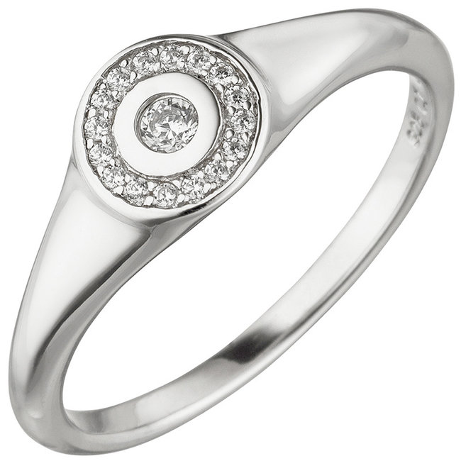 Zilveren ring met 17 witte zirkonia's 925 Sterling zilver