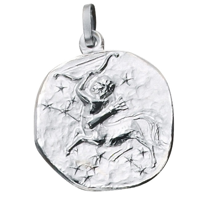 Zilveren hanger van het sterrenbeeld Boogschutter in matte uitvoering