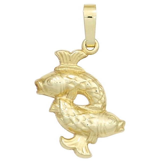 Gouden kettinghanger van het sterrenbeeld Vissen