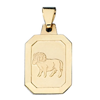 JOBO Gouden hanger sterrenbeeld Ram rechthoek