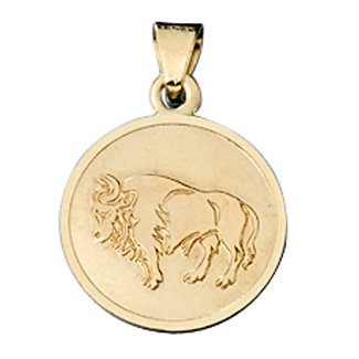 Jograbo Gouden hanger sterrenbeeld Stier rond