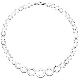 JOBO Zilveren halsketting 45 cm met ringen