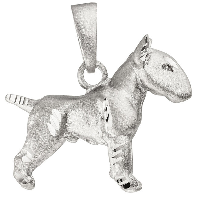 Kettinghanger Zilveren hanger Hond Bulterriër in 925 sterling zilver