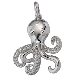 JOBO Zilveren hanger Octopus met zirkonia