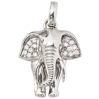 JOBO Zilveren hanger Olifant met zirkonia