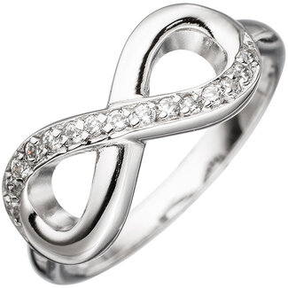 JOBO Zilveren ring Infinity met zirkonia