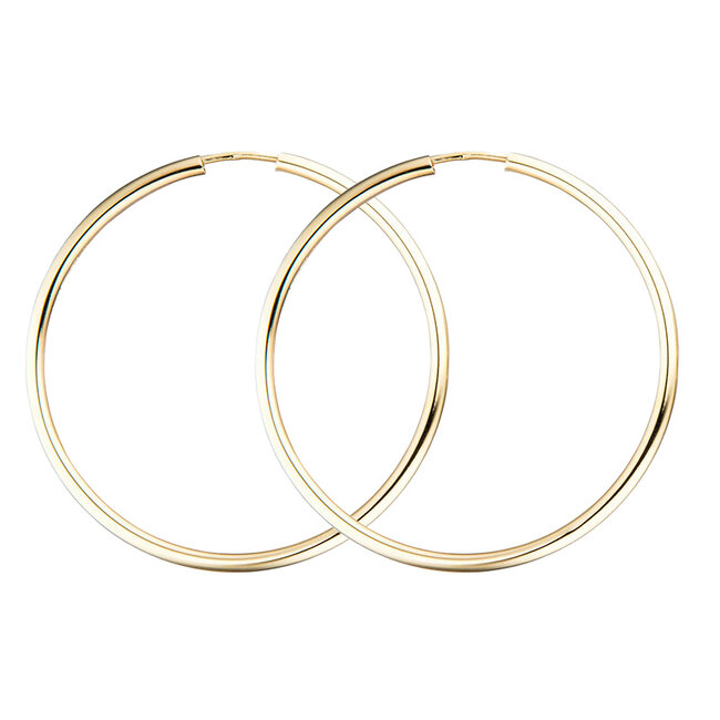 Creolen oorbellen in 14-karaats (585) goud diameter ca. 38,8 mm