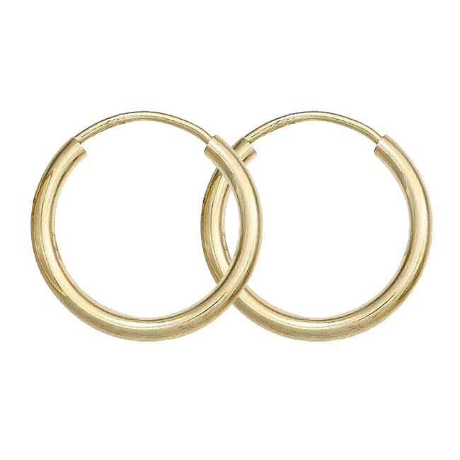 Creolen oorbellen in 14-karaats (585) goud diameter ca. 15 mm