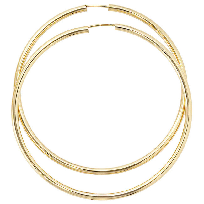 Creolen oorbellen in 8-karaats (333) geelgoud diameter ca. 60 mm