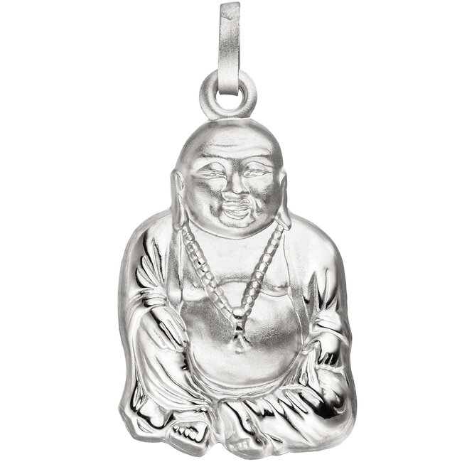 Zilveren hanger Boeddha in gematteerd 925 sterling zilver