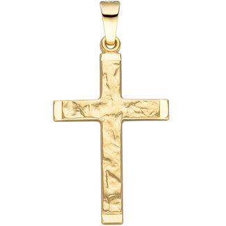 Jograbo Gouden kruis hanger hamerslag