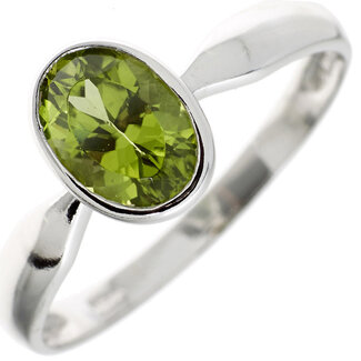 JOBO Zilveren ring met ovale peridot