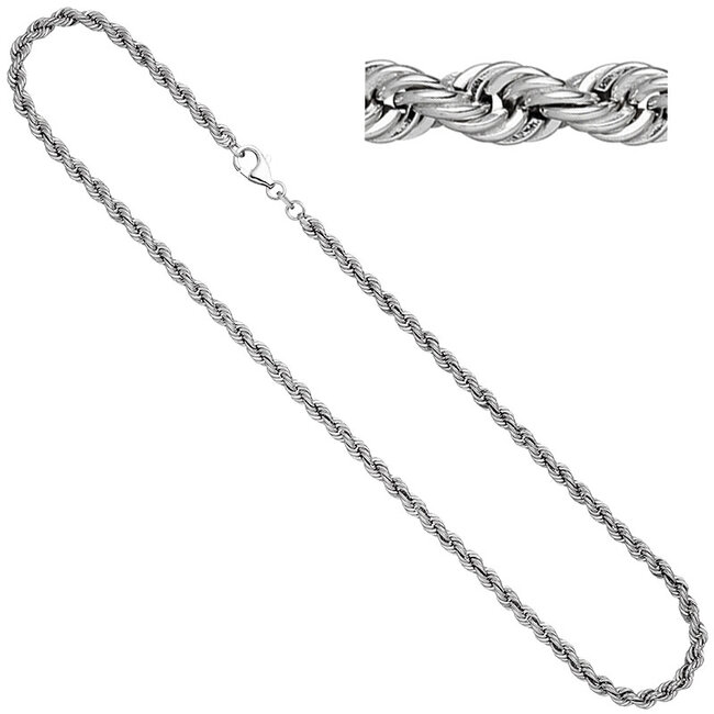 Sterling zilveren koord halsketting (925) lengte van 50 cm diameter ca. 4,3 mm