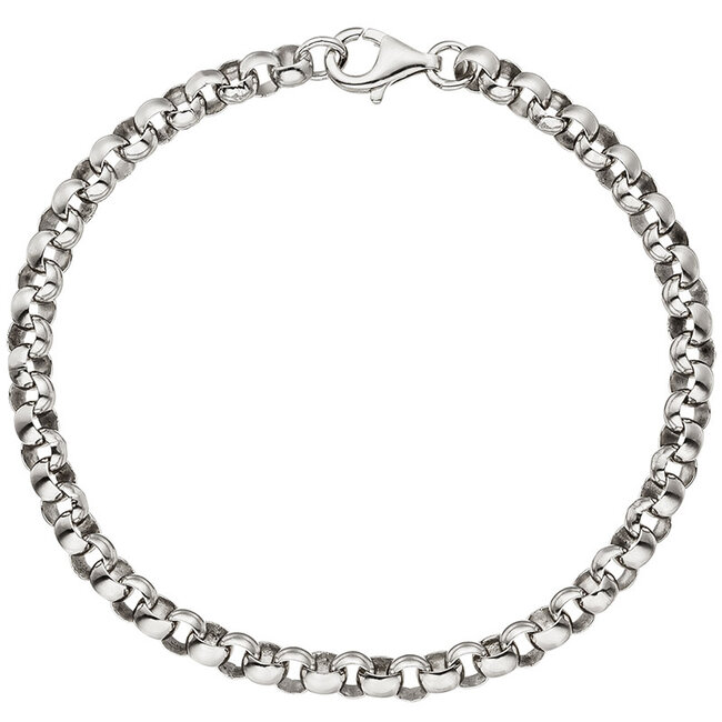 Sterling zilveren halsketting (925) lengte 21 cm diameter ca. 4,5 mm