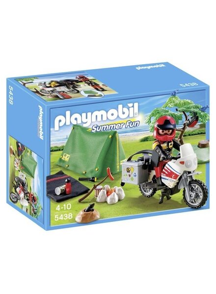 5438 Kampeerder met Motorfiets