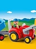 6964 Boer met Tractor en Aanhangwagen