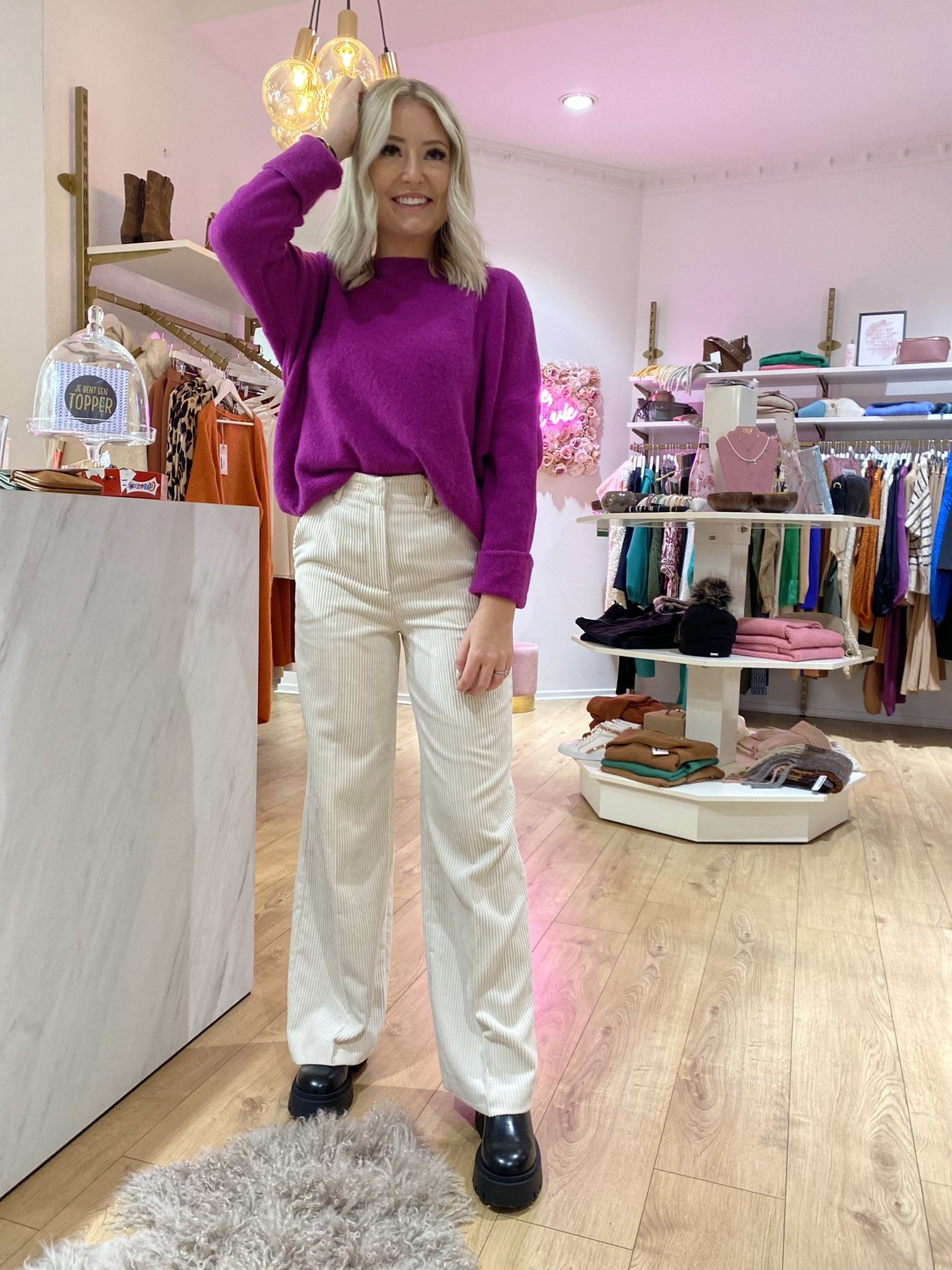 Lily Corduroy Trousers Ecru Ravie Online Store