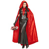 satijnen cape met kap rood