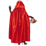 satijnen cape met kap rood