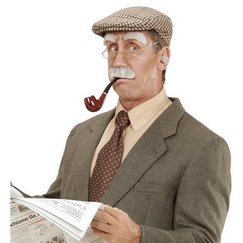 snor en wenkbrouwen oude man