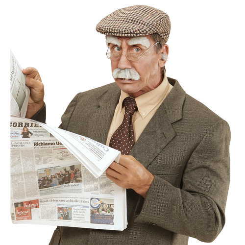 snor en wenkbrouwen oude man